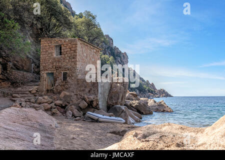Plage de Ficajola, Porto, Corsica, Francia Foto Stock