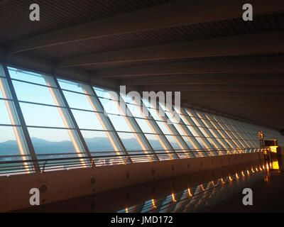 Sorgendo in Bilbao Airport (nuovo terminale da Santiago Calatrava), Loiu, Biscaglia, Paesi Baschi Foto Stock