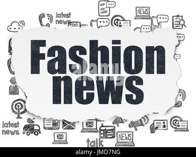 News concept: Fashion News sulla carta strappata sfondo Foto Stock