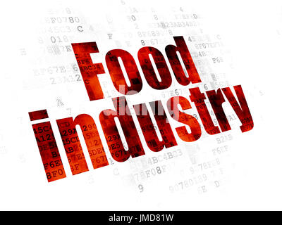 Realizzati concetto: industria alimentare su sfondo digitale Foto Stock