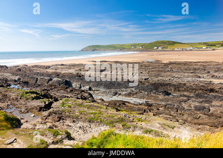 Splendida spiaggia di sabbia dorata a Croyde Beach Devon England Regno Unito Europa Foto Stock