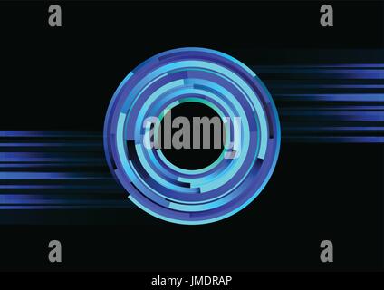 La tecnologia del cerchio sfondo astratto, round sovrapposizione modello digitale, illustrazione vettoriale Illustrazione Vettoriale