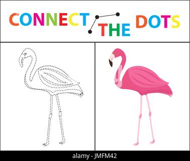 I bambini s gioco educativo per le abilità motorie. Collegare i punti dell'immagine. Per i bambini di età prescolare. Cerchio sulla linea tratteggiata e vernice. Pagina di colorazione. Illustrazione Vettoriale. Illustrazione Vettoriale