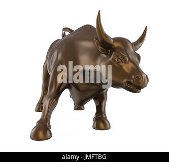 Wall Street Bull carica statua isolata Foto Stock