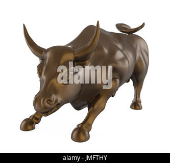 Wall Street Bull carica statua isolata Foto Stock