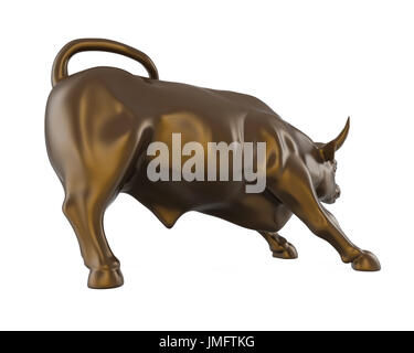 Wall Street Bull carica statua isolata Foto Stock