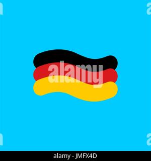 Bandiera tedesca stile lineare. Segno di Stato della Germania. Simbolo della Repubblica federale di Germania Illustrazione Vettoriale