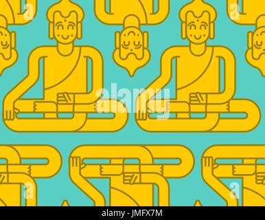 Il Buddha statua dorata pattern. La meditazione e l'illuminazione dello sfondo. magic ornamrnt attrazione Illustrazione Vettoriale