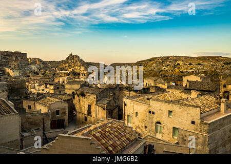 Matera, paesaggio del Sasso Caveoso Foto Stock