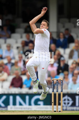 Sud Africa Morne Morkel bocce durante il primo giorno della terza prova Investec corrispondono alla Kia ovale, Londra. Foto Stock