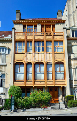 Bruxelles, Belgio. Hotel van Eetvelde (Victor Horta, 1897: Art Nouveau) a 4 Avenue Palmerston Foto Stock