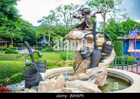 Mickey's Fantasia statua in Hong Kong Disneyland Foto Stock