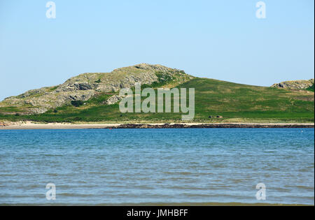 L'isola di Irlanda's Eye dal molo a Howth, Dublino, Irlanda Foto Stock