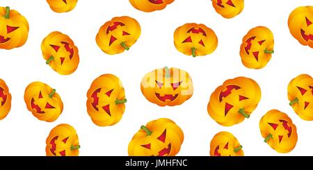 Sfondo di Halloween con zucche Illustrazione Vettoriale