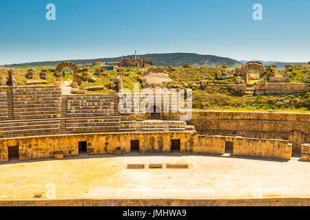 Antica Colosseo in Tunisia Foto Stock