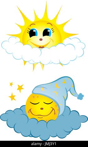 Di giorno e di notte Illustrazione Vettoriale