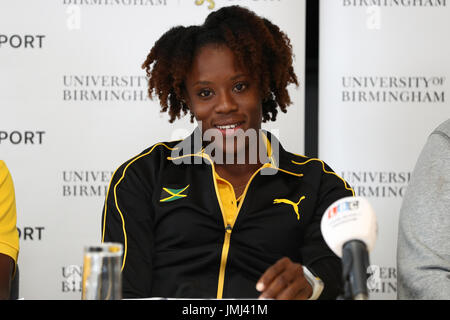 Il team della Giamaica Danielle Williams nel corso di una conferenza stampa alla Università di Birmingham. Stampa foto di associazione. Picture Data: giovedì 27 luglio, 2017. Vedere PA storia SOCCER Watford. Foto di credito dovrebbe leggere: Aaron Chown/filo PA. Foto Stock