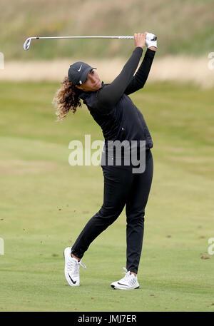 Stati Uniti d'America's Cheyenne boschi sul decimo foro durante il giorno uno di Aberdeen Asset Management Ladies Scottish Open a Dundonald Links, North Ayrshire. Foto Stock