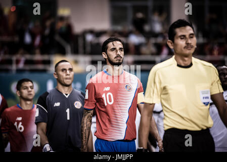 SAN JOSE, COSTA RICA. Giugno 13, 2017 - Bryan Ruiz, Keylor Navas e Cristian Gamboa. entrando in campo prima della partita. La Costa Rica ha vinto 2-1 oltre Trinid Foto Stock