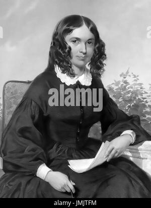 ELIZABETH BARRETT BROWNING (1806-1861) poeta inglese e autore di circa 1850 Foto Stock