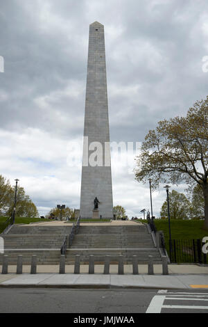 Monumento di Bunker Hill razze hill charlestown Boston STATI UNITI D'AMERICA Foto Stock