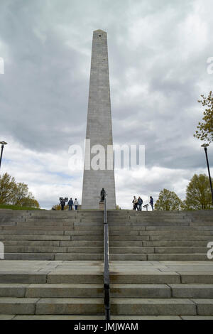 Monumento di Bunker Hill razze hill charlestown Boston STATI UNITI D'AMERICA Foto Stock