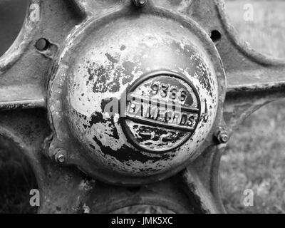 Il mozzo ruota dal braccio abbandonati macchinari, loweswater, cumbria Foto Stock