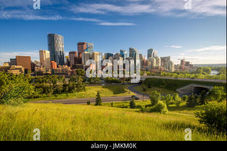 Skyline della città di Calgary, Alberta, Canada Foto Stock