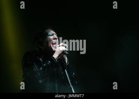 Rock'n'Roll cantante Marilyn Manson, in concerto a Roma Capannelle Arena, Roma, Italia Foto Stock