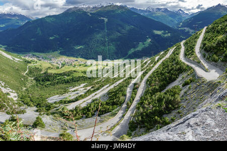 Torri di Fraele ascesa, attrazione turistica in Valtellina Foto Stock