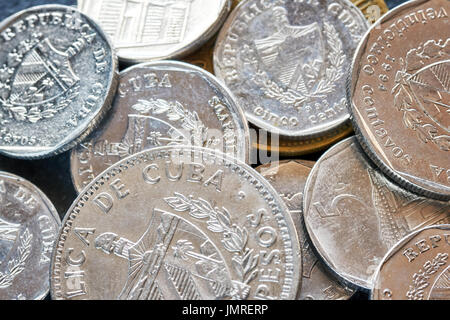 Extreme close up foto del peso cubano, la profondità di campo. Foto Stock