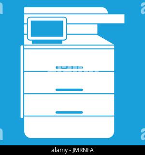 Dispositivo multifunzione, fax, copiatrice e icona dello scanner Illustrazione Vettoriale