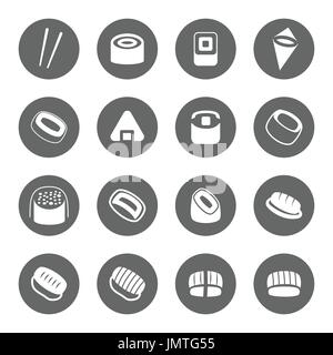 Icona di sushi set,illustrazione vettoriale EPS10 Illustrazione Vettoriale