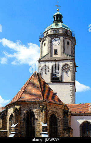 Vista sulla Frauenkirche, la Chiesa di Nostra Signora, Meissen, in Sassonia, Germania, Europa Foto Stock