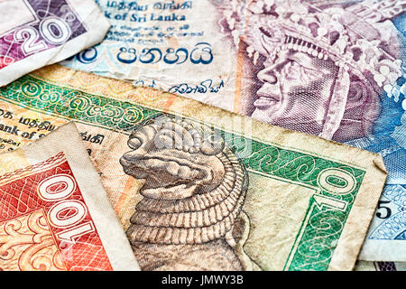 Close up foto dello Sri Lanka rupee. Foto Stock