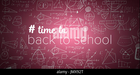 Si torna a scuola il testo con hashtag contro rosso e sfondo bianco Foto Stock