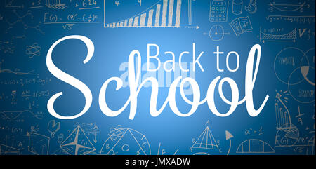 Immagine digitale di ritorno a scuola il testo contro lo sfondo blu Foto Stock