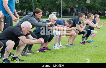 Foto: Il fondatore di Street FIT Michelle Reilly Street Fit Scotland al Meadows Edinburgh Foto Stock