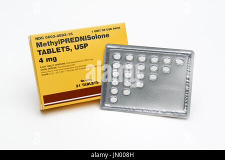 Prednisone, metilprednisolone, compresse pillole Foto Stock