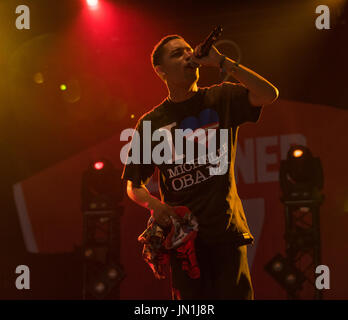 Malmesbury, Wiltshire, Regno Unito. 29 Luglio, 2017. Malmesbury Wiltshire.Womad Festival. Loyle Garner dal sud di Londra perfoming sullo stadio di Siam, il secondo giorno del festival Credito: charlie bryan/Alamy Live News Foto Stock