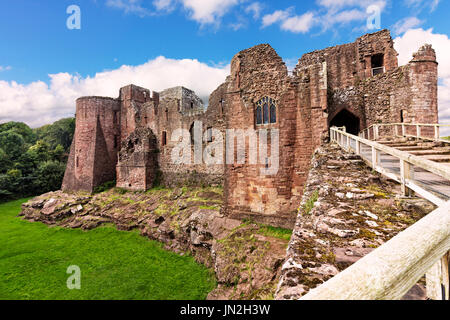 Vista del castello di Goodrich, Herefordshire, Regno Unito Foto Stock