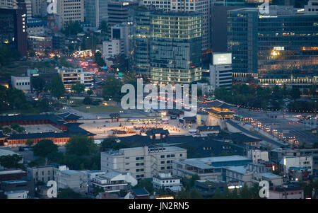 Il Palazzo Gyeongbokgung nel centro di Seoul, Corea Foto Stock