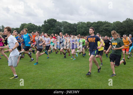 Park Run in Leamington Spa Warwickshire Foto Stock