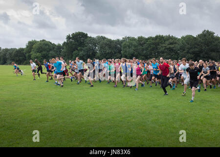 Park Run in Leamington Spa Warwickshire Foto Stock