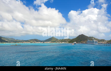 Simpson Bay e grande Bay - Philipsburg Sint Maarten ( San Martin ) - Caraibi isola tropicale Foto Stock