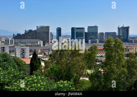 Skyline di Napoli distretto finanziario e affaristico, Italia Foto Stock