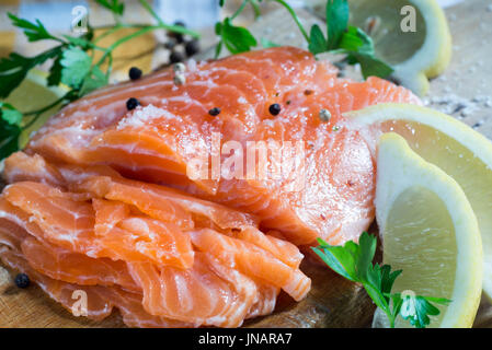 salmone crudo Foto Stock