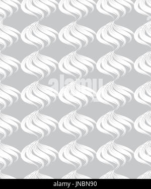 Abstract seamless pattern con il grigio e il bianco ornamento di linea geometrica di turbolenza doodle texture. Onda ornamentali effetto ottico dello sfondo. Foto Stock