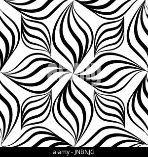 Vettore Abstact seamless pattern. Linea floreale di turbolenza texture geometrica. Elegante astratto sfondo ornamentale Foto Stock