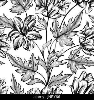 Floral seamless pattern. Sfondo di fiori. Piastrella floreali molla struttura con fiori. Foto Stock